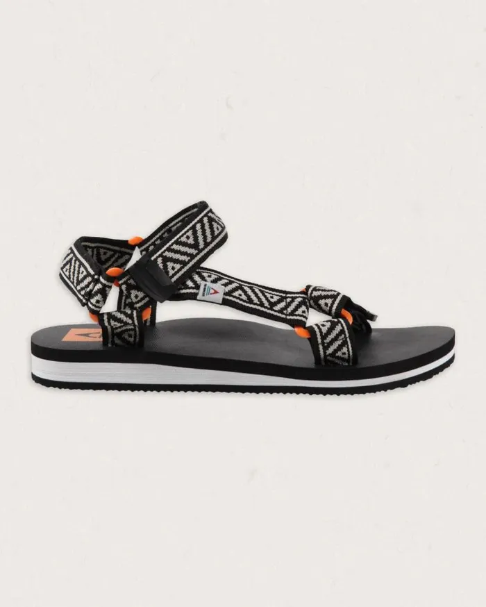 Passenger Clothing Venice Sandal Black White Pattern Women Flip Flops and Sandals
