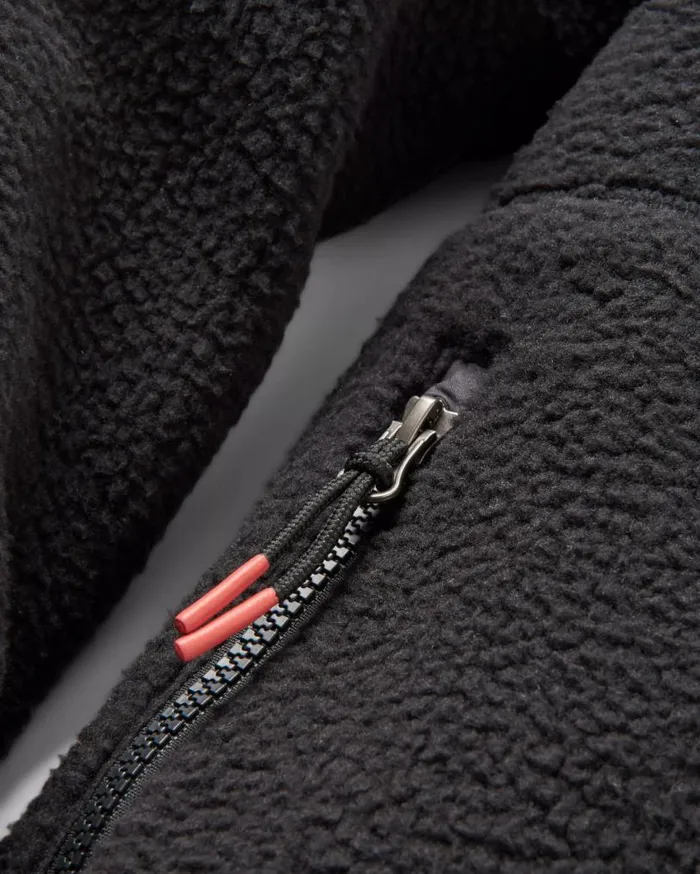 Passenger Clothing Ventura 12 Zip Recycled Sherpa Fleece Black Men Fleece