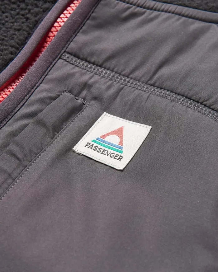 Passenger Clothing Ventura 12 Zip Recycled Sherpa Fleece Black Men Fleece