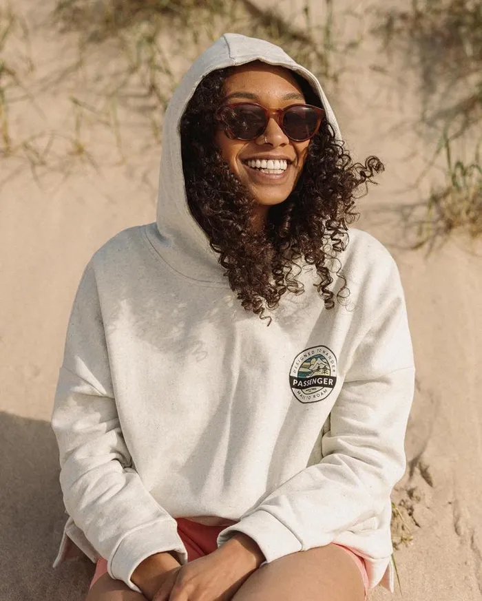 Passenger Clothing Wilds Recycled Cotton Hoodie Milky Marl Women Hoodies and Sweatshirts