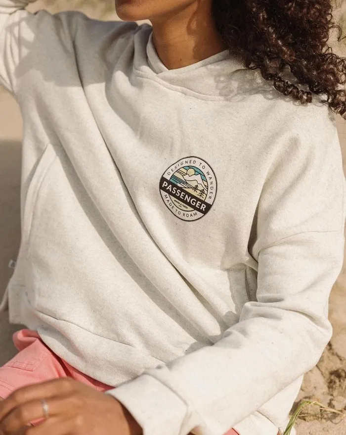 Passenger Clothing Wilds Recycled Cotton Hoodie Milky Marl Women Hoodies and Sweatshirts