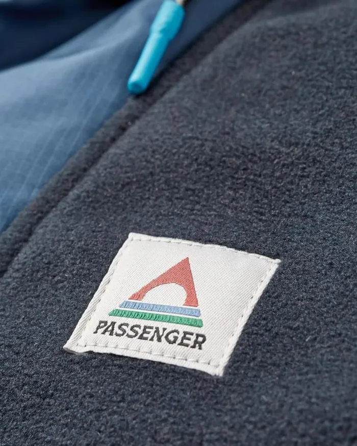 Passenger Clothing Woodland Hooded 12 Zip Polar Fleece Deep Navybaked Clay Men Fleece