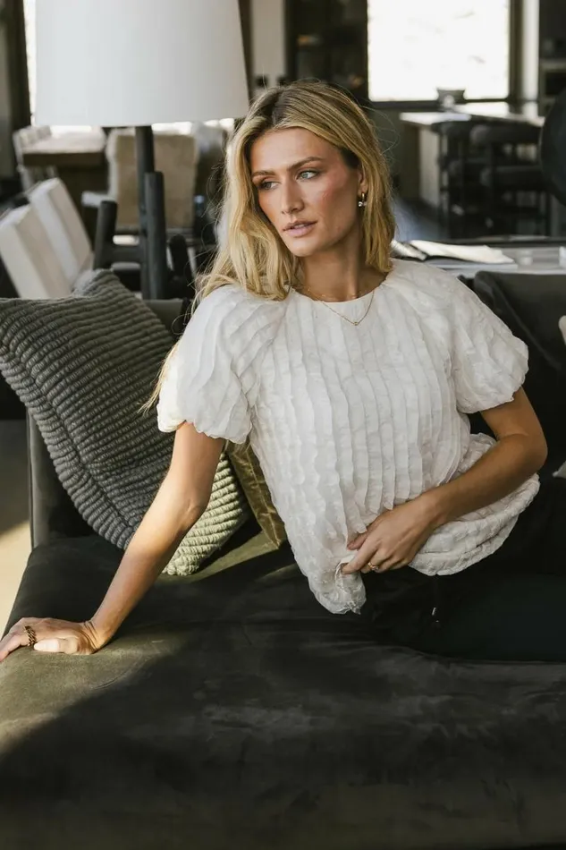 Patton Ruffle Blouse In Cream Cream Women Bohme Tops