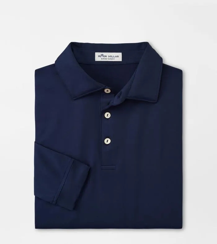 Peter Millar Sun Protection Apparel GolfMen Solid Stretch Jersey Long Sleeve Polo