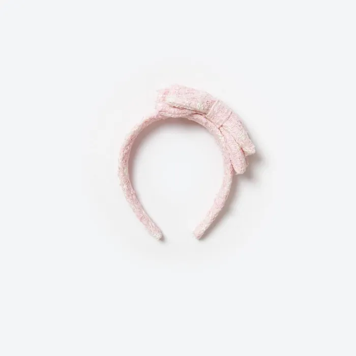 Pink Boucle Headband WomenKids Self Portrait Flower Girl
