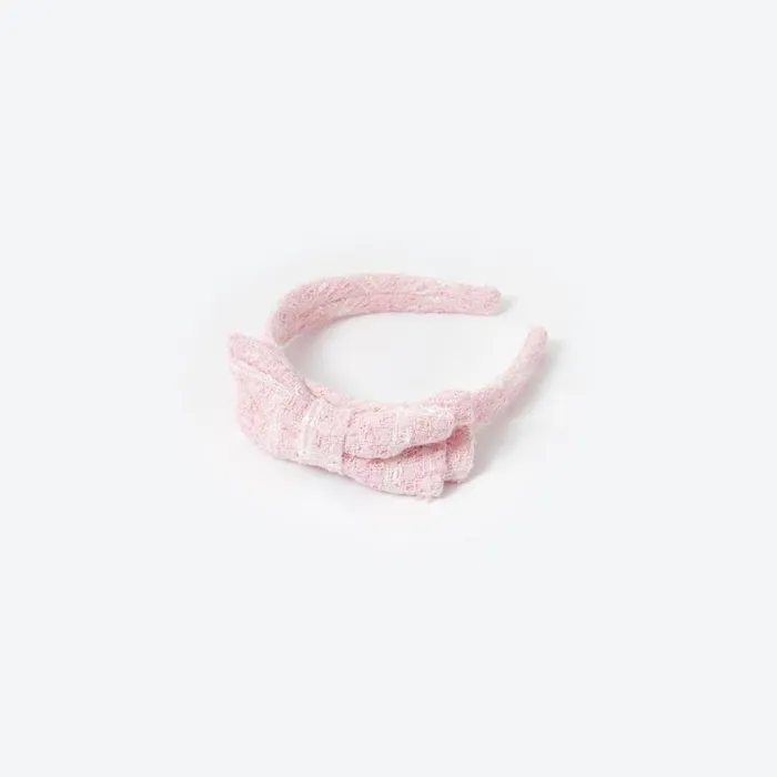 Pink Boucle Headband WomenKids Self Portrait Flower Girl