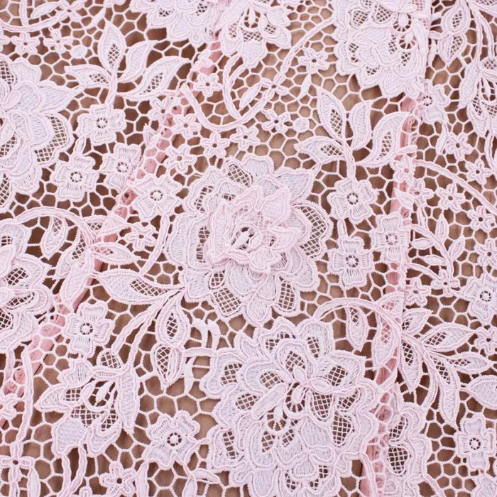 Pink Flower Lace Midi Dress Women Self Portrait Dresses