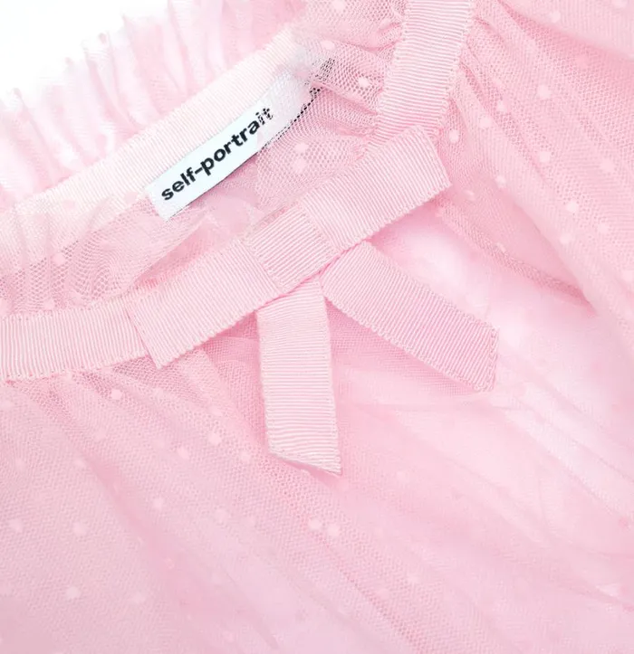 Pink Mesh Dot Cape WomenKids Self Portrait Flower Girl Pink Mesh Dot Cape WomenKids Self Portrait Flower Girl