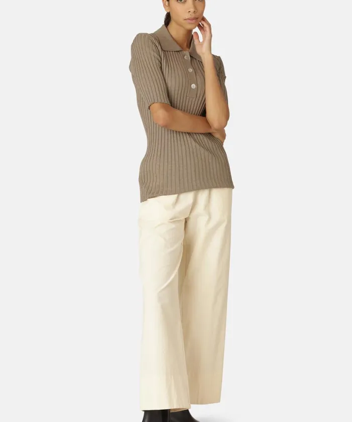 Polo 8211 Bleached Sand Clothing Ilse Jacobsen Knitwear