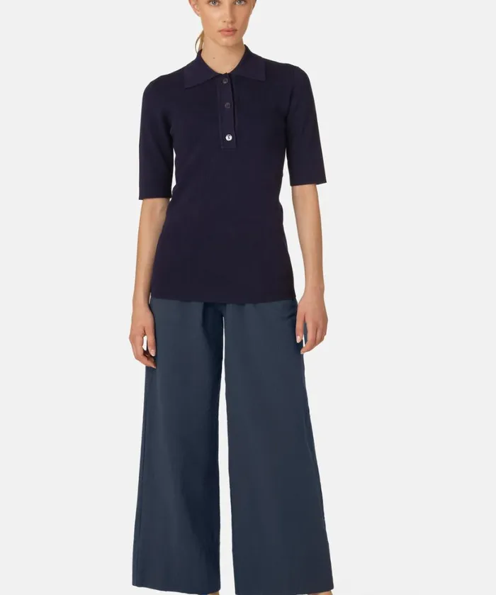 Polo 8211 Dark Indigo Clothing Ilse Jacobsen Knitwear