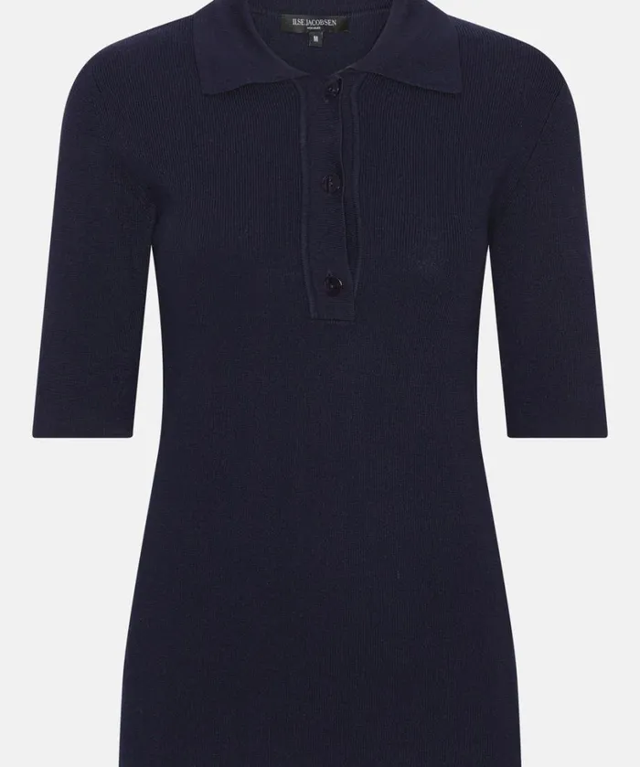 Polo 8211 Dark Indigo Clothing Ilse Jacobsen Knitwear Polo 8211 Dark Indigo Clothing Ilse Jacobsen Knitwear