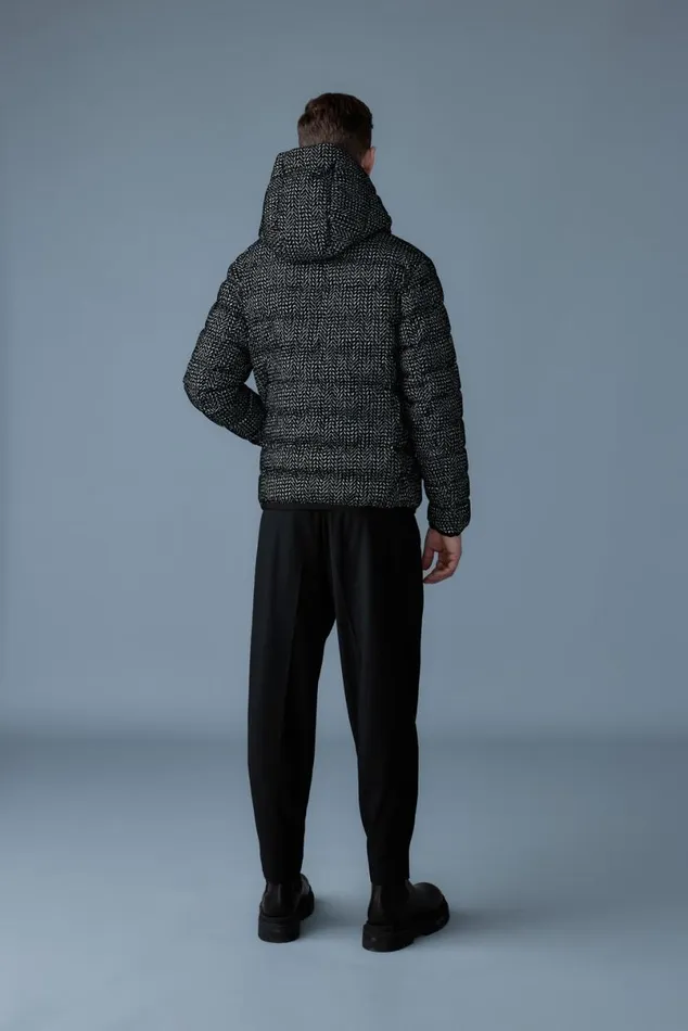 Puffer Men Mackage JACKFLP Flocked Light Down Jacket With Hood Blackwhite