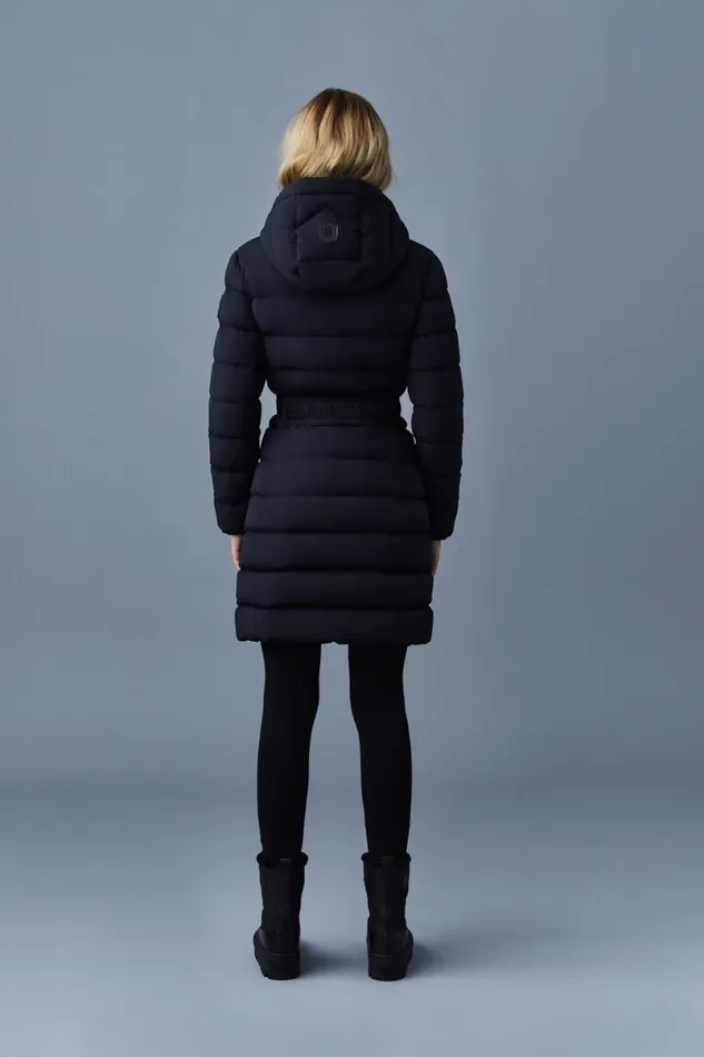 Puffers Women Mackage ASHLEY Stretch Light Down With Removable Hood Black