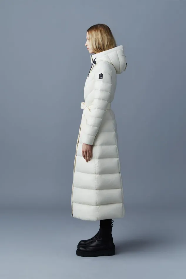 Puffers Women Mackage CALINA Lustrous Down Maxi Coat Cream