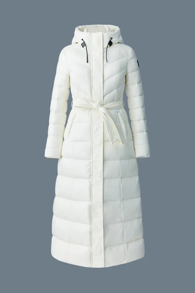 Puffers Women Mackage CALINA Lustrous Down Maxi Coat Cream