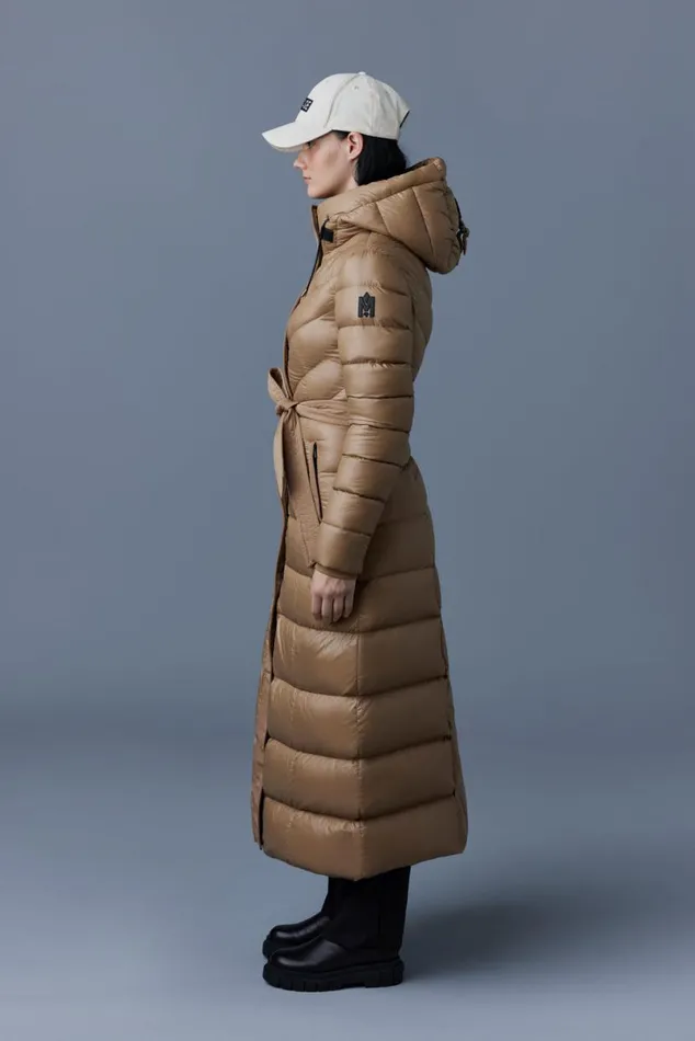 Puffers Women Mackage CALINA Lustrous Down Maxi Coat Cream