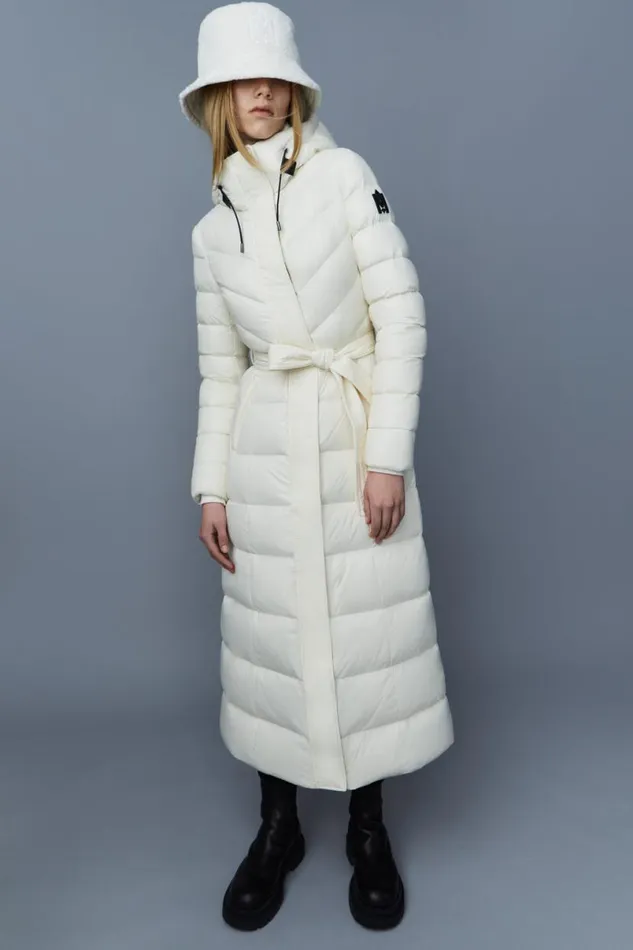 Puffers Women Mackage CALINA Lustrous Down Maxi Coat Cream