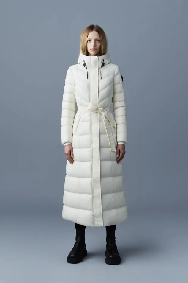 Puffers Women Mackage CALINA Lustrous Down Maxi Coat Cream
