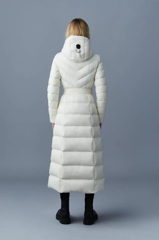 Puffers Women Mackage CALINA Lustrous Down Maxi Coat Cream