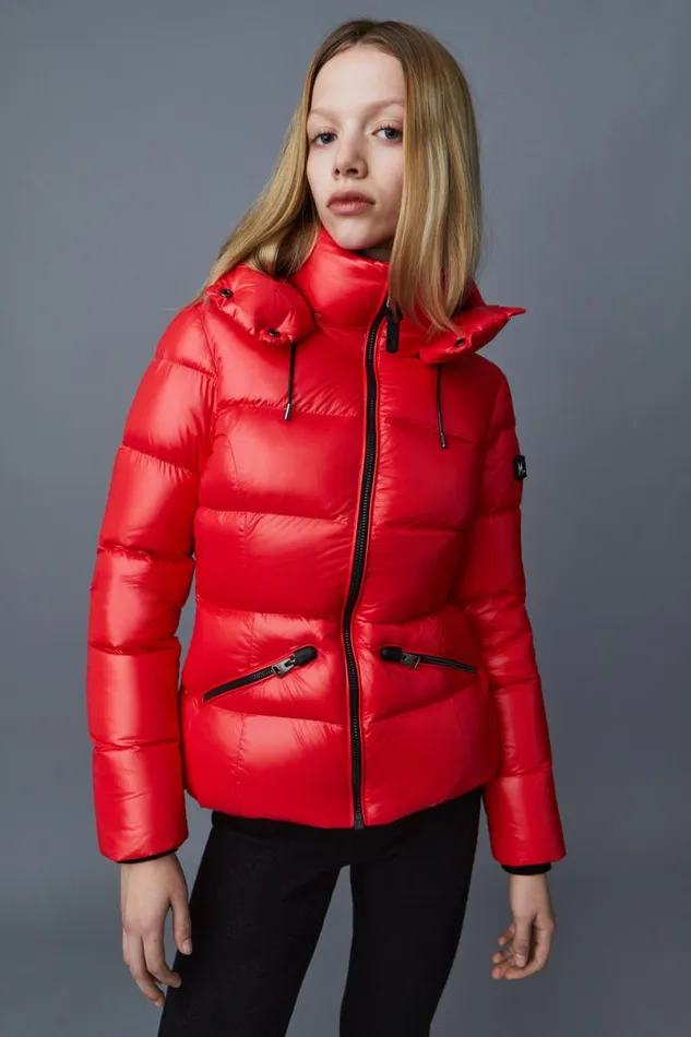 Puffers Women Mackage MADALYN Lustrous Light Down Jacket With Hood For Ladies Black Puffers Women Mackage MADALYN Lustrous Light Down Jacket With Hood For Ladies Black