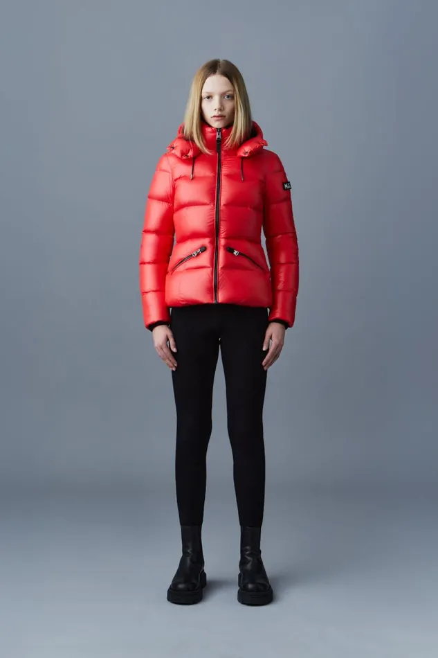 Puffers Women Mackage MADALYN Lustrous Light Down Jacket With Hood For Ladies Black Puffers Women Mackage MADALYN Lustrous Light Down Jacket With Hood For Ladies Black