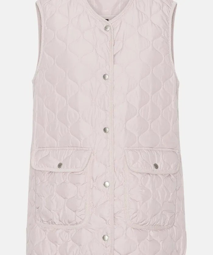 Quilt Long Vest 8211 Concrete Outerwear Ilse Jacobsen All Jackets And Coats