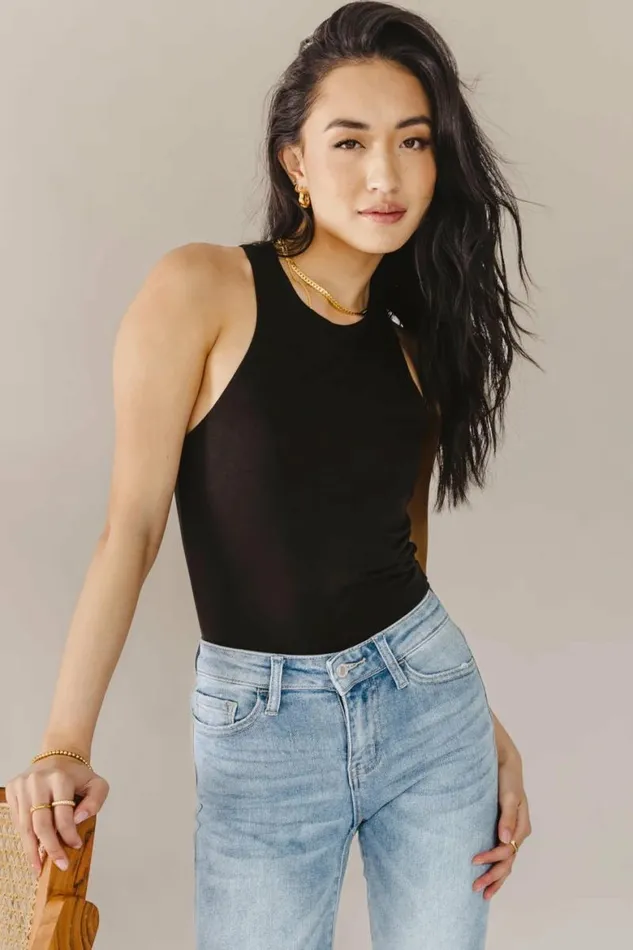 Quinn Tank In Black Black Women Bohme Tees and Tanks