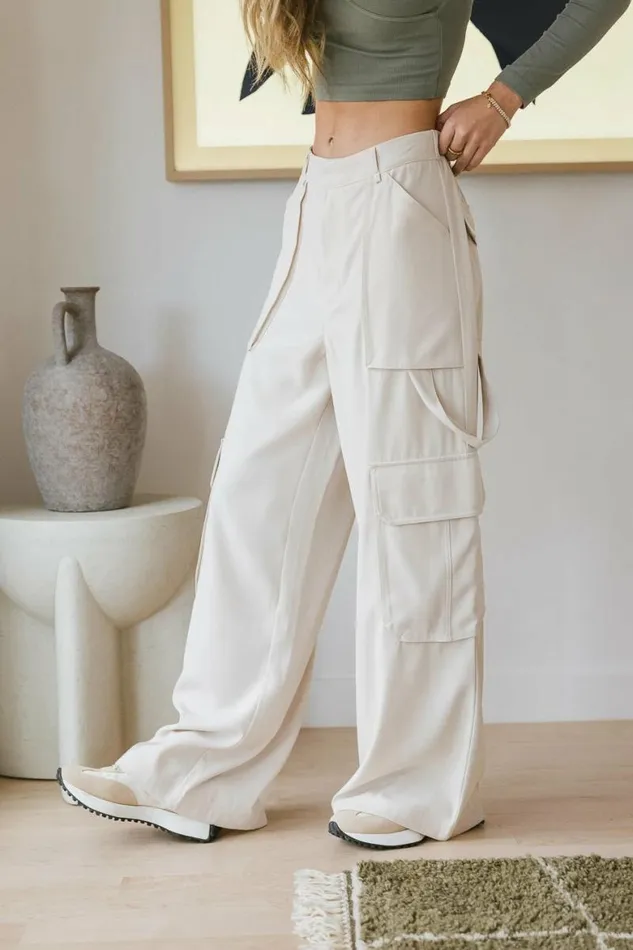 Quinn Utility Pants In Cream Cream Women Bohme Pants