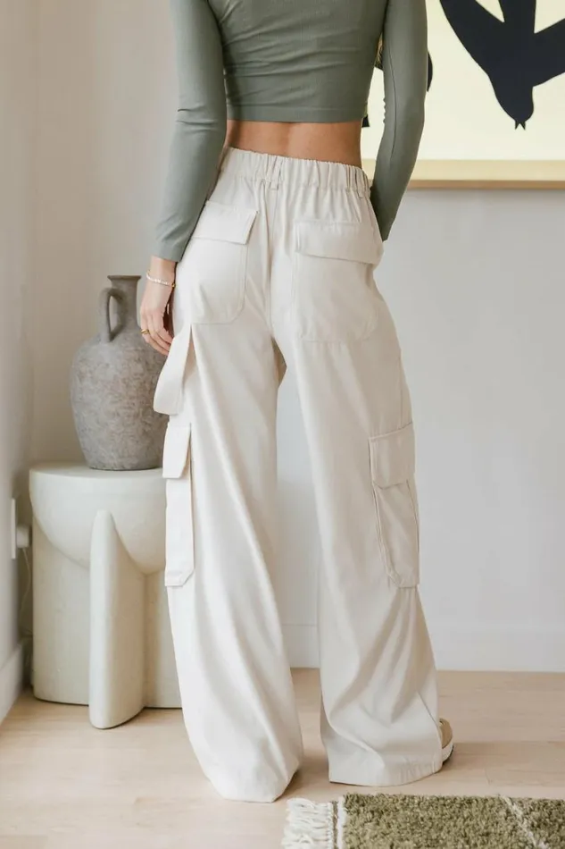 Quinn Utility Pants In Cream Cream Women Bohme Pants