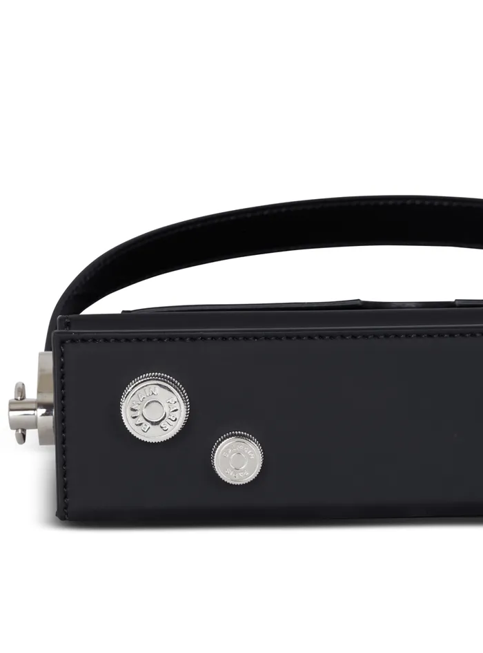 Radio Rubbereffect Leather Bag Black Men Balmain CrossBody Bags