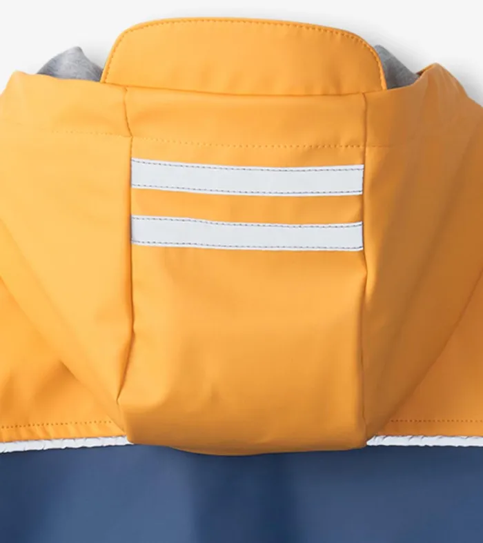 Rainwear Boys Hatley Yellow and Navy ZipUp Rain Jacket