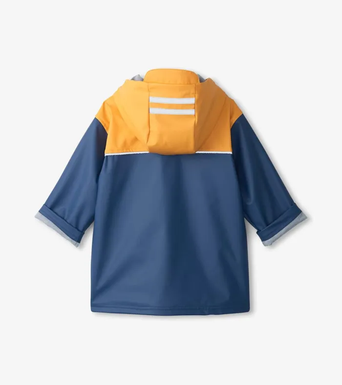 Rainwear Boys Hatley Yellow and Navy ZipUp Rain Jacket