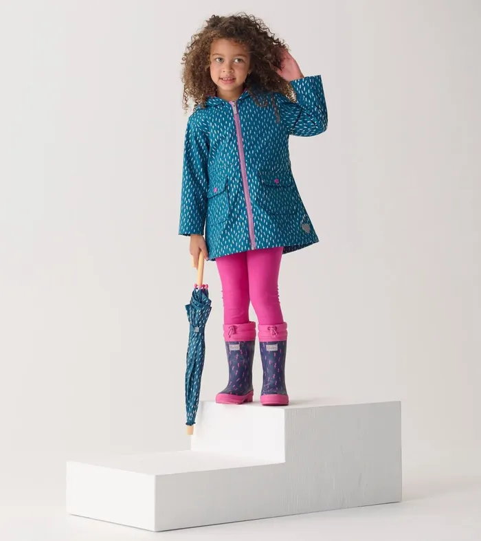 Rainwear Girls Hatley Girls Mini Lightning Bolts Sherpa Lined Rain Boots