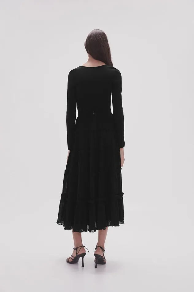 Robyn Tiered Maxi Skirt Black Women Aje Skirts
