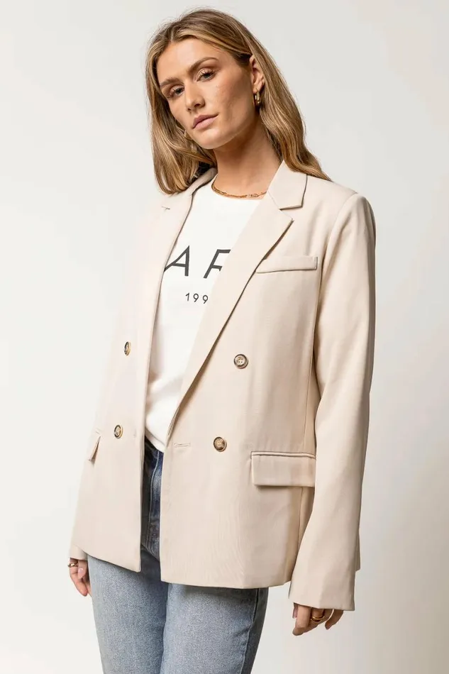 Romaine Blazer In Ivory Ivory Women Bohme Jackets and Blazers