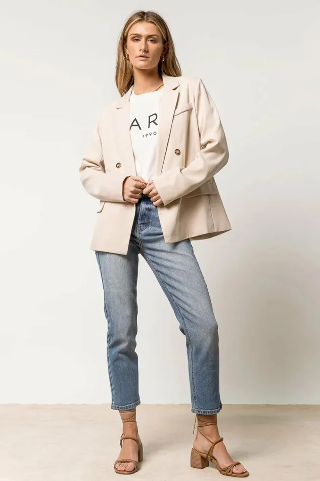 Romaine Blazer In Ivory Ivory Women Bohme Jackets and Blazers
