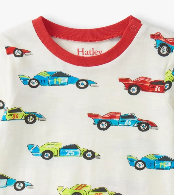 Rompers Baby and Toddler Hatley Baby Boys Water Colour Racecars Long Sleeve Romper