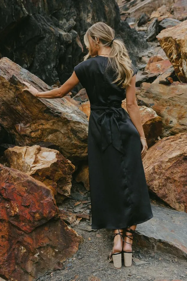 Rosalind Midi Dress In Black Black Women Bohme Dresses