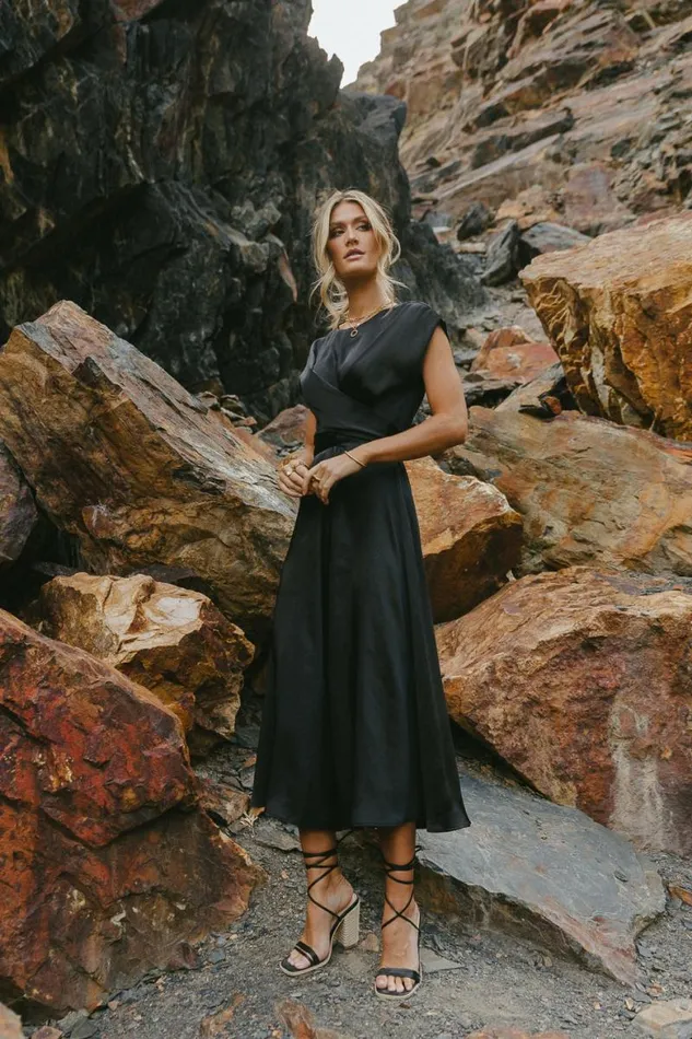 Rosalind Midi Dress In Black Black Women Bohme Dresses