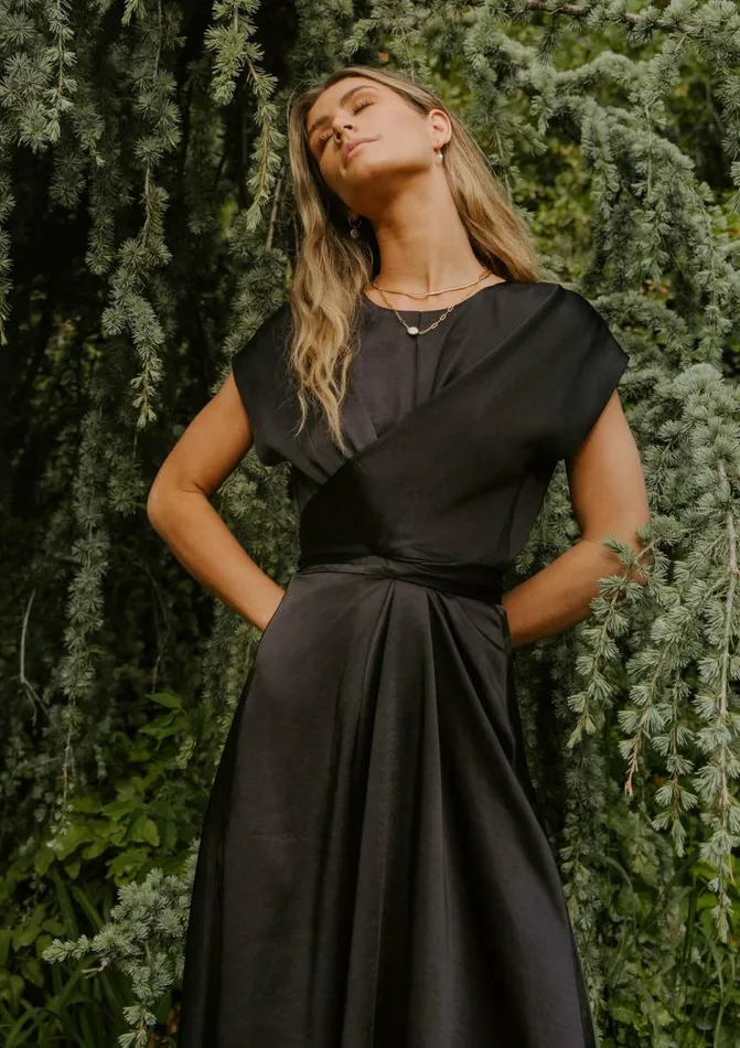 Rosalind Midi Dress In Black Black Women Bohme Dresses