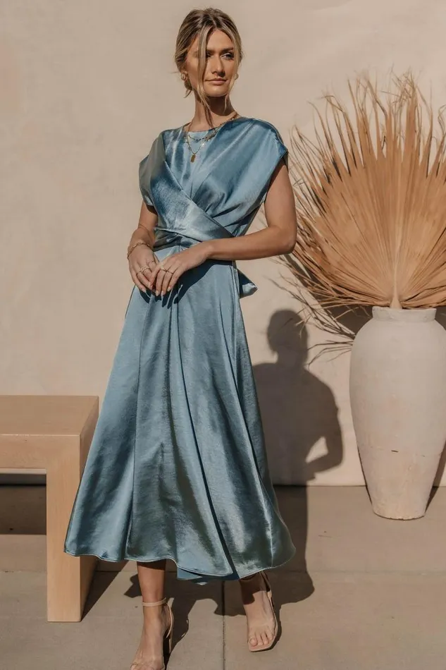 Rosalind Midi Dress In Blue Blue Women Bohme Dresses