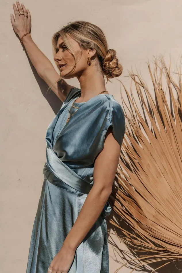 Rosalind Midi Dress In Blue Blue Women Bohme Dresses