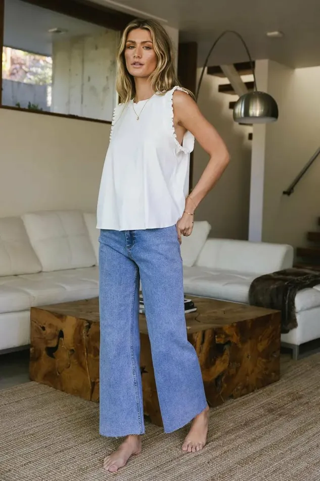 Rosie Tank Top In Off White 8211 FINAL SALE Off White Women Bohme Tees and Tanks