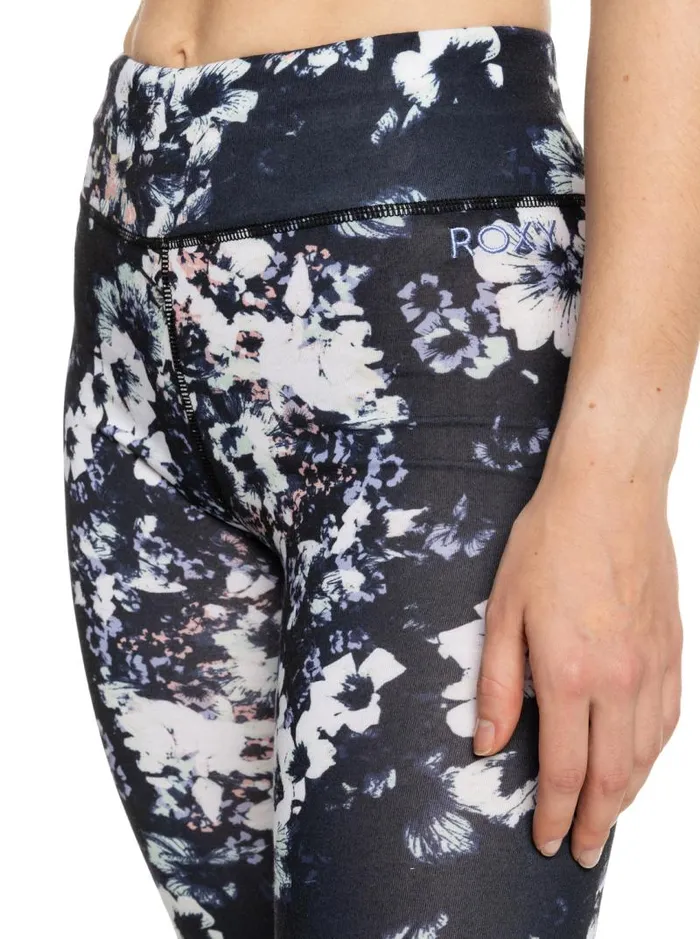 Roxy Base Layers Daybreak Base Layer Bottoms True Black Black Flowers 8211 Women Roxy Base Layers Daybreak Base Layer Bottoms True Black Black Flowers 8211 Women