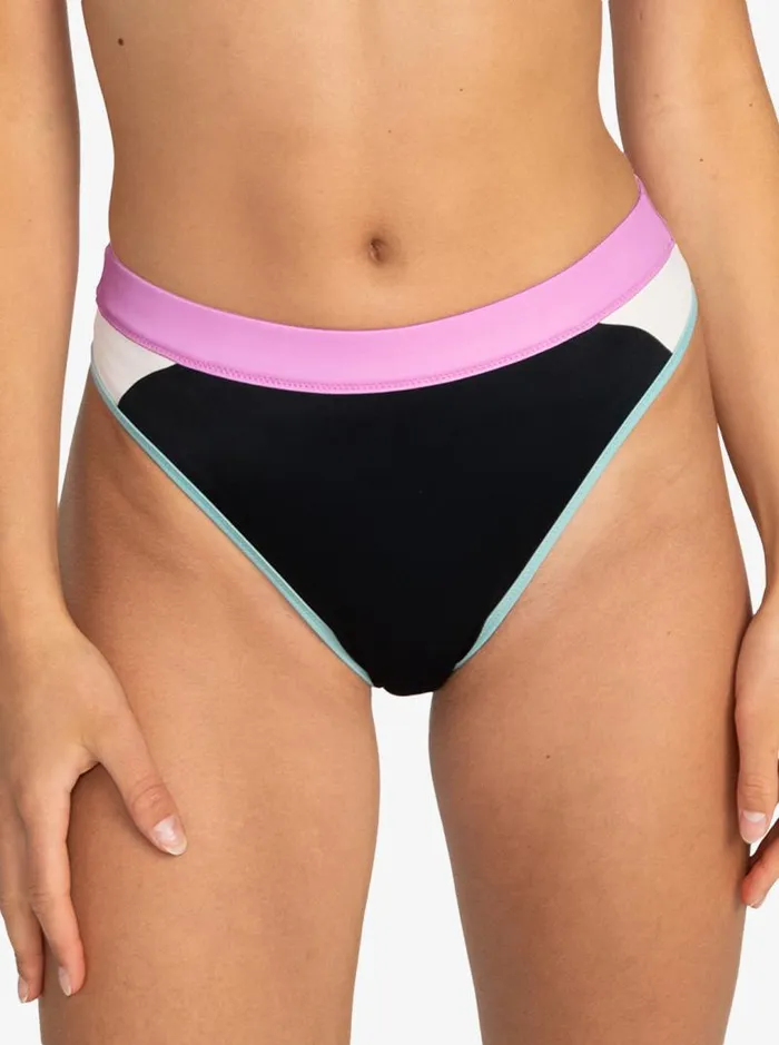 Roxy Bikinis Roxy Active Mid Waist Bikini Bottoms Anthracite 8211 Women