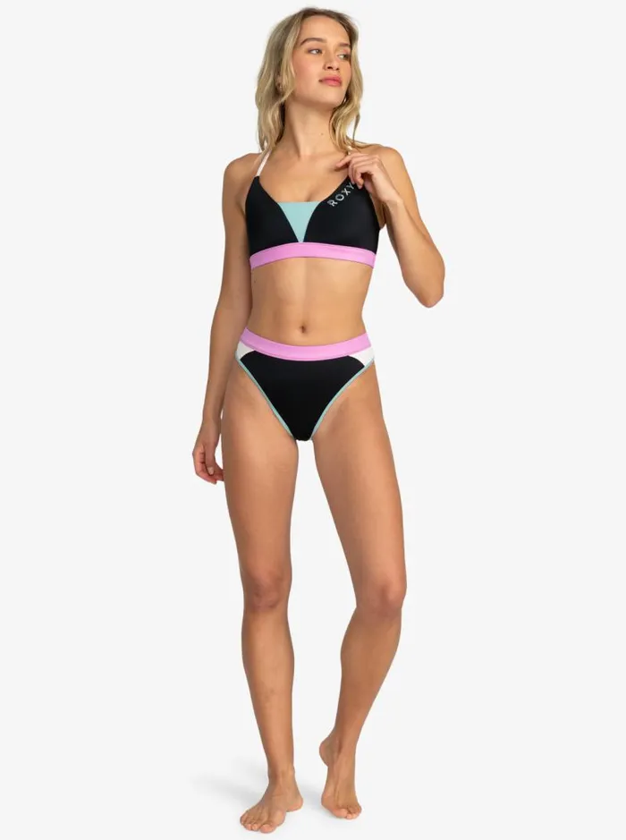 Roxy Bikinis Roxy Active Mid Waist Bikini Bottoms Anthracite 8211 Women Roxy Bikinis Roxy Active Mid Waist Bikini Bottoms Anthracite 8211 Women