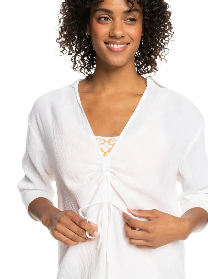 Roxy Cover Ups Sun And Limonade Beach CoverUp Dress Bright White 8211 Women