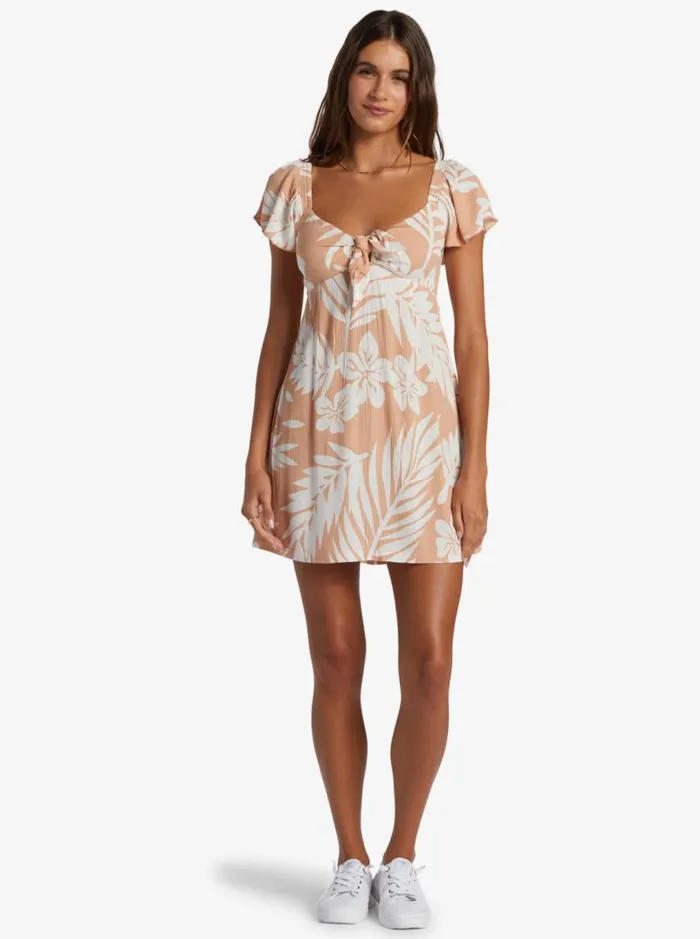 Roxy Dresses Oceanview Mini Dress Cafe Creme Palmeria 8211 Women
