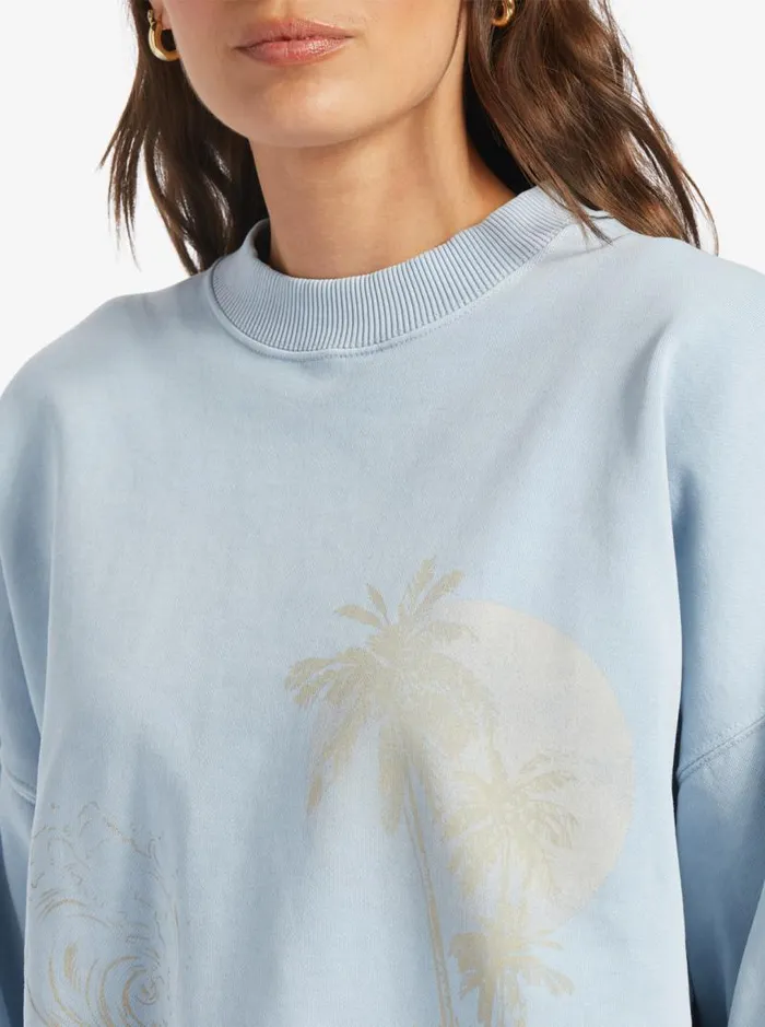 Roxy Fleece and Hoodies Lineup Oversized Sweatshirt Clear Sky 8211 Women Roxy Fleece and Hoodies Lineup Oversized Sweatshirt Clear Sky 8211 Women