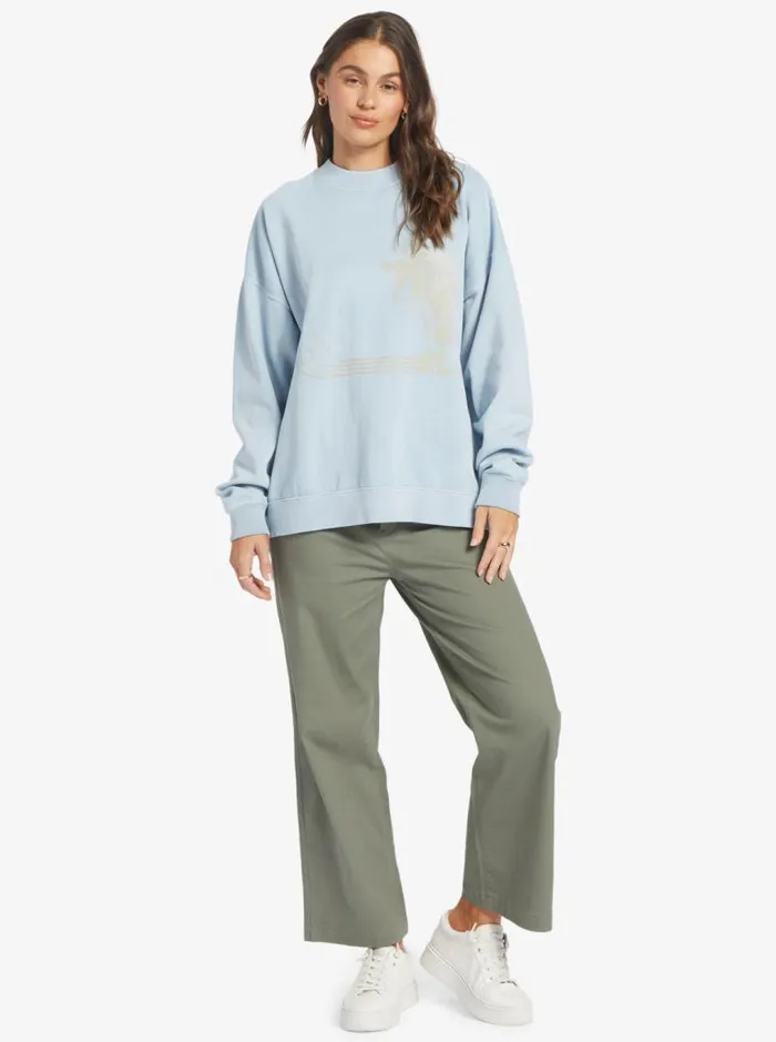 Roxy Fleece and Hoodies Lineup Oversized Sweatshirt Clear Sky 8211 Women Roxy Fleece and Hoodies Lineup Oversized Sweatshirt Clear Sky 8211 Women